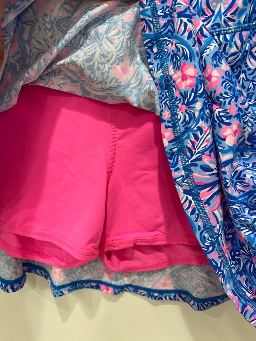 Lilly Pulitzer Blue & Pink Printed Circle Skater Skort - Picture 2 of 3
